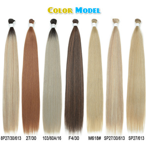Extensions de <span class=keywords><strong>cheveux</strong></span> lisses, tissage double trame, nouées à la main, non-Remy, Yaki lisses, salon, naturelles, résistantes à la chaleur, super longues - Product Image 1