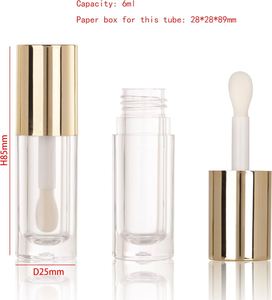 Stock 6ml Gold Top Frosted Screw Cap Cosmetic Plastic Halloween Large Brush <b>Custom</b> Logo Unique Lip Gloss Tubes <b>Customize</b> Box - Product Image 2