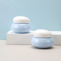 Nouveau design, pot cosmétique vide en plastique PET 200g, couleur blanche, style galet mignon, imitation céramique, pour crème visage et yeux