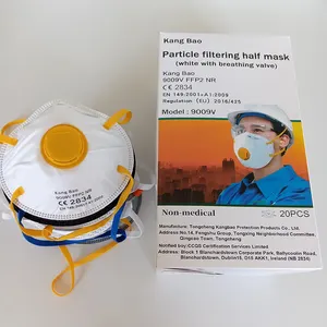 FFP2 masker debu perlindungan terhadap partikel debu dengan katup tali kepala setengah wajah masker hidung untuk industri Respirator masker OEM