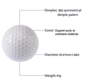 Coque de balle de golf en plastique en deux parties, couleurs vives, en vrac, recyclée, d'occasion, OEM, haute qualité, marque YIHONG, YHGB22, motif et design personnalisés - Product Image 2