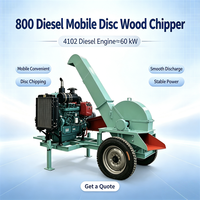 Broyeur de bois diesel hors réseau 80 CV, capacité 3T/H, pour la pelage des résidus de placage et le traitement de la biomasse