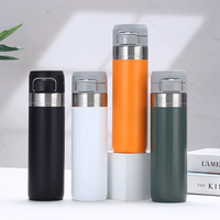 Bouteille d'eau isotherme en acier inoxydable de haute qualité 800 ml, anti-fuite, écologique, pour la gym et le fitness, avec couvercle à ressort sécurisé 12-24