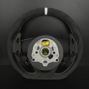 Volante de Fibra de Carbono y Gamuza para <span class=keywords><strong>Audi</strong></span> <span class=keywords><strong>A3</strong></span> A4 A5 A6 Q3 Q5 Q7 S6 TT con Selector de Conducción y Botón de Encendido/Apagado - Product Image 2