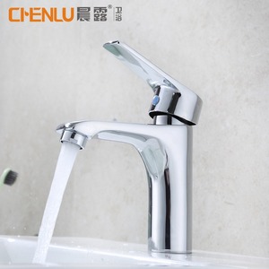 Robinet de lavabo Chenlu, monotrou, monocommande, avec valve en céramique, en laiton, design contemporain, à poser sur le comptoir - Product Image 1