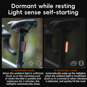 Achterlicht voor <span class=keywords><strong>Smart</strong></span> Mini Bike, USB oplaadbaar, LED, magnetische bevestiging, rem-geactiveerd fietsachterlicht - Product Image 4