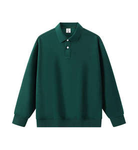 H5492 recién llegados al por mayor personalizado 350 gramos de algodón mezcla Polo cuello sudaderas Unisex sudaderas - Product Image 6