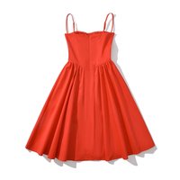 SHENZHU Nouvelle Collection Printemps 2025 Robe Femme Mode Rétro Couleur Unie Élégante Coupe Ajustée Style Vacances Bustier à Bretelles 25016