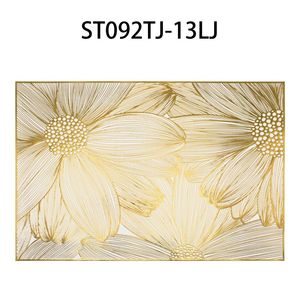 Vente en gros de napperons classiques européens en PVC de mariage sous-verres tapis d'égouttage 30x45cm décorations de table de cuisine écologiques motif de fleurs - Product Image 2