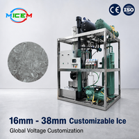 Machine à glace industrielle en tubes de 10 000 kg, en acier inoxydable 304, refroidie par eau, 22 mm, 29 mm, automatique, personnalisée, fiable, durable, vente en gros