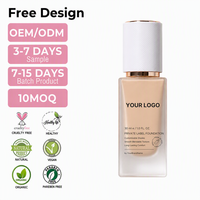 Fond de teint végétalien couvrant 30 ml, résistant à l'eau et aux bavures, sans cruauté animale, teinte personnalisée, marque privée, OEM, approvisionnement en gros