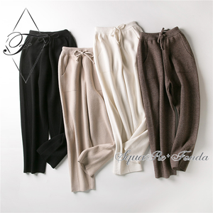 <span class=keywords><strong>Pantaloni</strong></span> in tinta unita in Cashmere 100% autunno inverno da <span class=keywords><strong>donna</strong></span> - Product Image 2