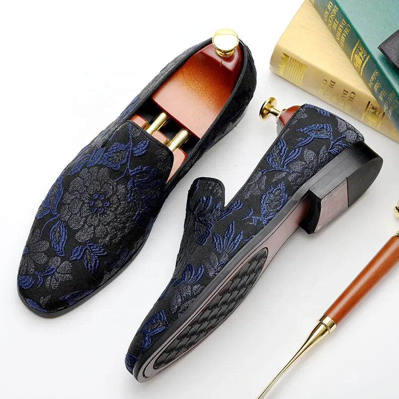 Factory Sirect Formal Men'S Loafers Slip On Black Green Casual Shoes Office Wedding Mens Shoes