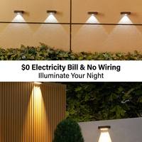 Lampes LED solaires étanches IP65 pour clôture, à piles AAA, grand angle de 75°, pour usage commercial et domestique