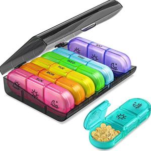 Pilulier en plastique portable 21 compartiments organisateur hebdomadaire 3 fois par jour personnalisé 7 jours voyage vitamine médicament pilulier - Product Image 3