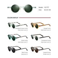 Lunettes de soleil polarisées en acétate Borregls pour femmes, de marque, de haute qualité, rétro, rondes, avec protection UV400, effet miroir, pour homme, 19177