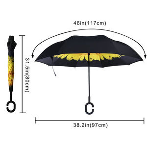 Cadeau d'affaires, <span class=keywords><strong>parapluie</strong></span> <span class=keywords><strong>inversé</strong></span> à double couche en tissu imperméable avec logo personnalisé, différentes couleurs pour femmes et hommes - Product Image 3