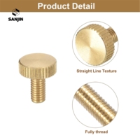 Vis moletées à tête plate en laiton M3 M4 M5 M6, vis de réglage moletées, M3x5mm