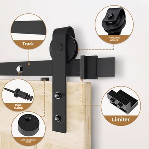 Vis d'installation pour rail de porte de grange coulissante à poussoir-tirant, à montage supérieur, en acier, design moderne américain, pour accessoires montés latéralement - Product Image 2