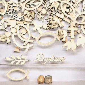 Brelet 100 Pièces Confettis en Bois Faits Main pour Baptême, Décoration de Table pour Baby Shower, Communion, Garçon, Fille, Baptême Adulte - Product Image 3