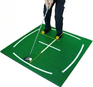 훈련 라인이 표시된 골프 훈련을위한 타격 매트 연습 프리미엄 골프 교육