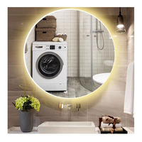 Miroir à Led Rond Mural Tactile Interrupteur Écran Miroir Intelligent Désembuage Miroirs Intelligents de Salle de Bains pour Hôtel