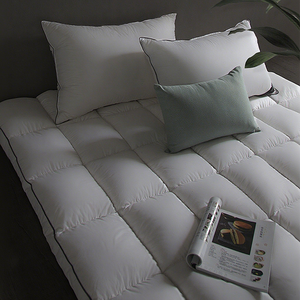 Cojín de colchón grueso de tamaño completo para hotel, almohada rellena de algodón y poliéster de microfibra, colchón de cama superior - Product Image 1