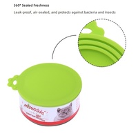 Couvercle en silicone pour boîte de conserve pour animaux de compagnie, couvercle en gel de silicone scellé trois-en-un, anti-poussière, anti-goût, rond, pour snacks