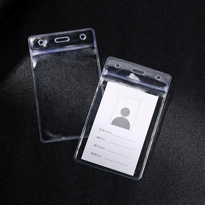 Porte-cartes d'identité en <span class=keywords><strong>PVC</strong></span> souple transparent extra épais, étanche, refermable avec fermeture éclair, pour étiquettes nominatives – Vente en gros - Product Image 3