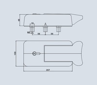 Poignée de porte en plastique industrielle Minran avec loquet et serrure, installation facile pour congélateur, réfrigérateur, four, chambre froide - Série 4100