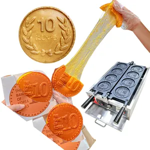 Personalización de la máquina de aperitivos, la sartén está tallada por CNC, monedas japonesas de 10 yenes, fabricantes de gofres de queso