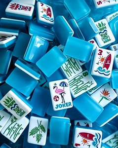 US Warehouse Fast Delivery: Premium Custom Blue Glitter American Mahjong <b>Set</b> (160 Tiles) – Hand-Painted Acrylic, Foldable, Moder - Product Image 2