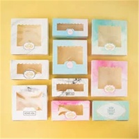 Boîtes à tarte sucrées à fenêtre fantaisie de nouvelle mode Boîtes d'emballage de biscuits pliées