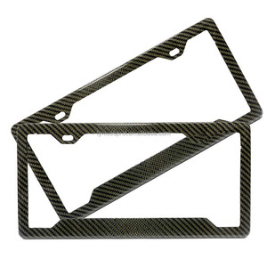 Nuevos colores de alta calidad 100% Marco de placa de matrícula de coche de fibra de carbono forjado Real/soporte dos agujeros - Product Image 6