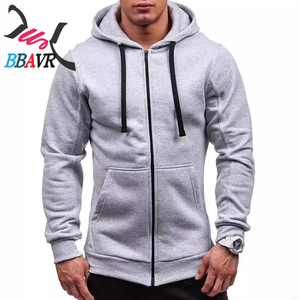 Sudadera con capucha y cremallera completa para hombre, de punto, color liso, para primavera, otoño e invierno, chaqueta polar. - Product Image 3