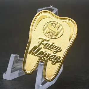 Preço de fábrica dente fada ouro moedas dom dente metal moeda comemorativa