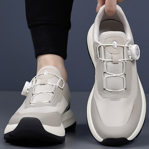 รองเท้าวิ่งผู้ชายสีเบจสีดำแบบมีหัวเข็มขัดปิด พื้นรองเท้านุ่ม ทนทานต่อการสึกหรอ รองเท้ากีฬาลำลองสำหรับเดินทาง โฟร์ซีซั่นส์ - Product Image 3