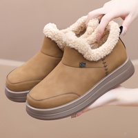 Bottes mi-hautes pour femmes, nouvelle collection hiver, doublure en polaire épaisse, semelle épaisse, légères, chaudes, confortables, chaussures décontractées pour maman
