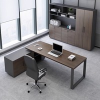 Ensemble de bureau moderne en bois avec chaise de direction pour postes de travail, table de superviseur de bureau commercial