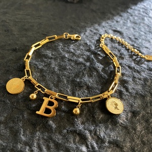 Pulsera Clásica con Letras A-Z, Pulsera de Cadena de Acero Inoxidable con 26 Iniciales para Mujer, Regalo de Joyería - Product Image 3