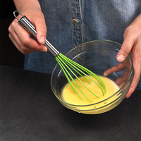 Ensemble d'ustensiles de cuisson en silicone 5 pièces résistant à la chaleur avec fouet, pinceau à badigeonner, spatules et spatule à retourner pour la pâtisserie et la cuisine