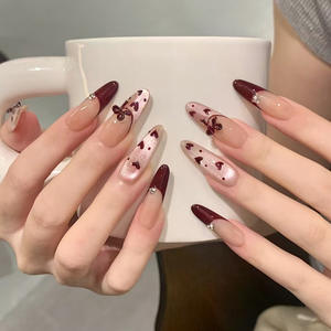 <span class=keywords><strong>Uñas</strong></span> Tejidas a Máquina Estilo Flor, <span class=keywords><strong>Transparentes</strong></span> como el Hielo, Hechas a Mano, Precio Bajo al por Mayor - Product Image 2