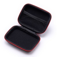 Pochette de Rangement Imperméable pour Écouteurs, Petit Étui de Recharge Mini en EVA Noir avec Fermeture Éclair, Personnalisation du Logo