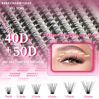 Lot de 640 bouquets de cils synthétiques 30D-80D, faits à la main, effet éventail, personnalisables, kit de cils en grappe