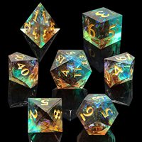 Arpe Edge – tour de dés ambre D20, dés en résine polyédriques de précision pour jeu de société