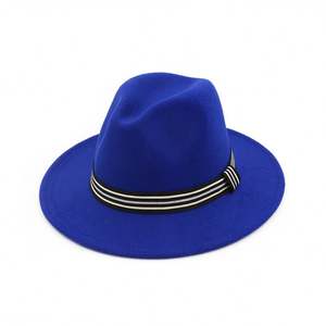 Chapeau Panama classique unisexe X3042 à large bord souple, chapeau en cuir avec taille ajustable, casquettes en laine style jazz pour tenue formelle - Product Image 2