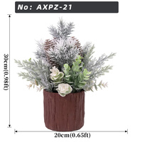 Susunan Pot Bunga Natal Buatan, Pohon Pinus Beku, Eucalyptus, Dekorasi Meja Tengah, Dekorasi Meja Dalam Ruangan Musim Dingin, Dekorasi Meja Liburan