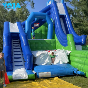 Thương mại khổng lồ cực Combo trò chơi trẻ em/người lớn Inflatable nhảy N trượt túi khí cho các pha nguy hiểm Inflatable vách đá nhảy lâu đài - Product Image 4