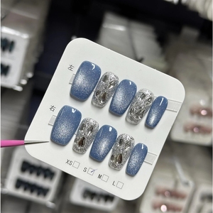 Nuevo Estilo de <span class=keywords><strong>Uñas</strong></span> Acrílicas con Diseño Floral, Proveedor de Productos de Belleza para Mujer, Caja de <span class=keywords><strong>Uñas</strong></span> Postizas de Lujo con Brillo - Product Image 1
