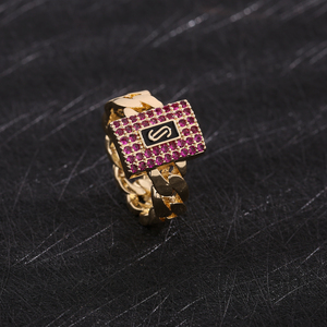Nuovo Anello Moda in Ottone Placcato Oro 14k, Gioiello a Forma di Cubo S, Regalo Alla Moda - Product Image 3